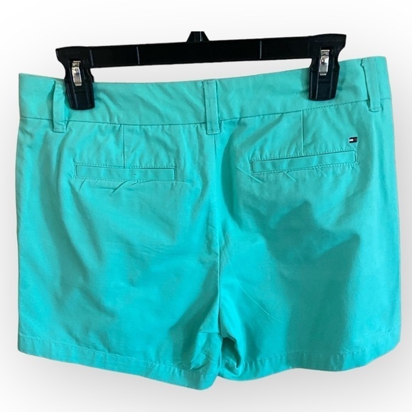 TOMMY HILFIGER Women’s Chino Shorts High Waist US 8 Turquoise Cotton Like New - Picture 4 of 7